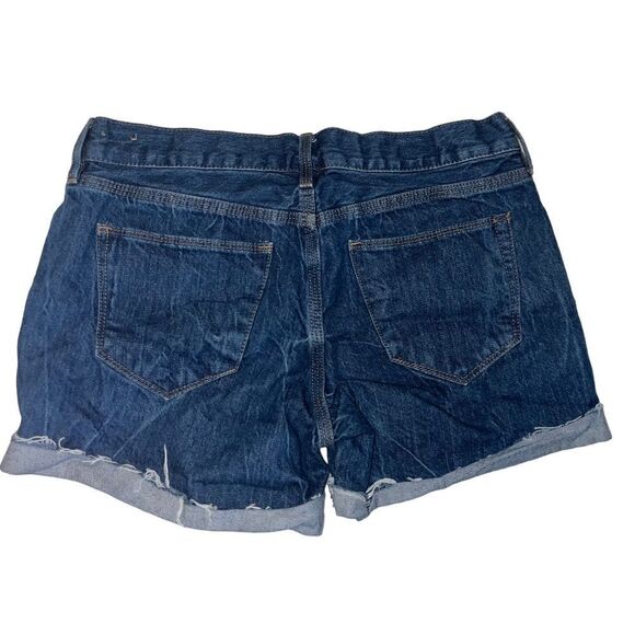Madewell Jean Shorts Womens Size 26 Waist Dark Blue Denim Frayed Short High Rise - Picture 3 of 3